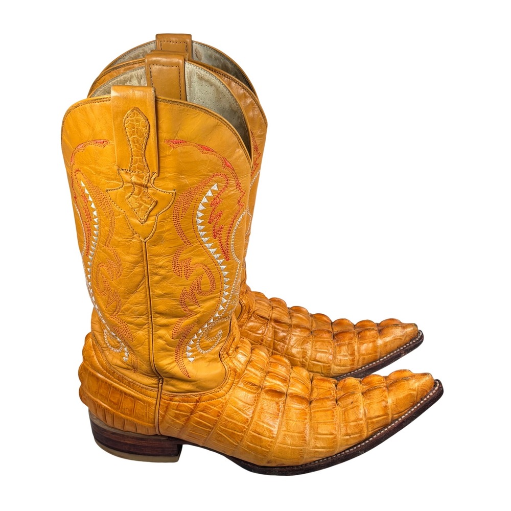 Handmade‎ Crocodile Cowboy Boots Caiman Leather Western Rockabilly Mexico Sz 7